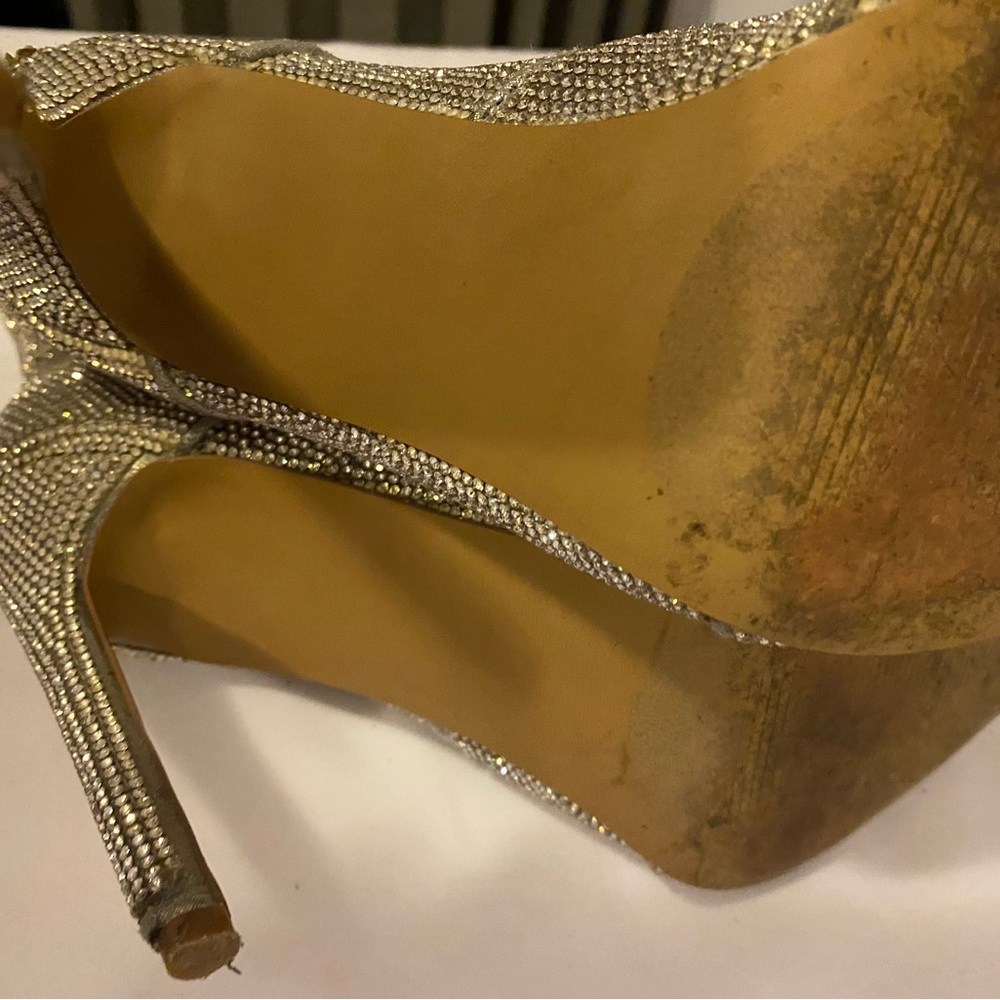 Steve Madden Silver Sparkling High Heel Boots Size 7M - Picture 15 of 16